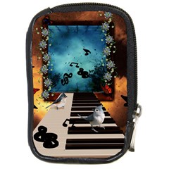 Music, Piano With Birds And Butterflies Compact Camera Cases