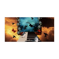 Music, Piano With Birds And Butterflies Yoga Headband