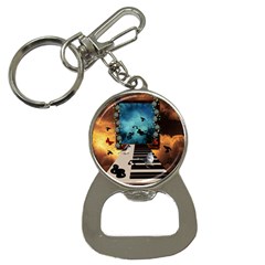 Music, Piano With Birds And Butterflies Bottle Opener Key Chains