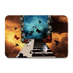 Music, Piano With Birds And Butterflies Plate Mats