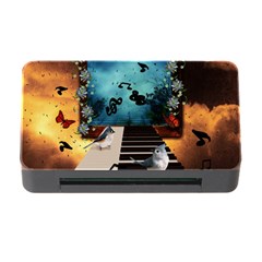 Music, Piano With Birds And Butterflies Memory Card Reader With Cf by FantasyWorld7