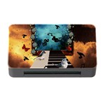 Music, Piano With Birds And Butterflies Memory Card Reader with CF Front