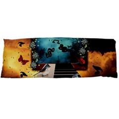 Music, Piano With Birds And Butterflies Body Pillow Case Dakimakura (Two Sides)