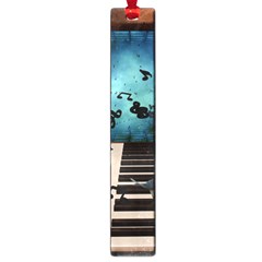 Music, Piano With Birds And Butterflies Large Book Marks by FantasyWorld7