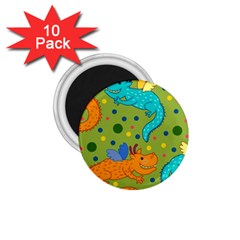 Colorful Dragons Pattern 1.75  Magnets (10 pack) 