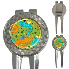 Colorful Dragons Pattern 3-in-1 Golf Divots