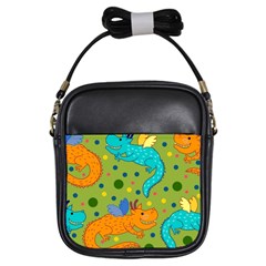 Colorful Dragons Pattern Girls Sling Bags