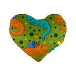 Colorful Dragons Pattern Standard 16  Premium Flano Heart Shape Cushions Front