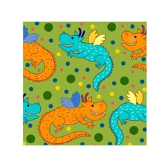 Colorful Dragons Pattern Small Satin Scarf (Square)