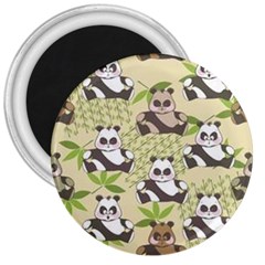 Fun Panda Pattern 3  Magnets by Bigfootshirtshop