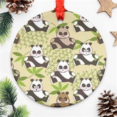 Fun Panda Pattern Ornament (round) by Bigfootshirtshop