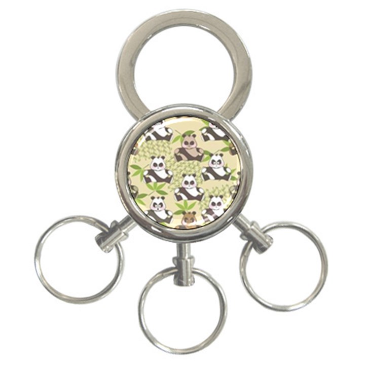 Fun Panda Pattern 3-Ring Key Chains