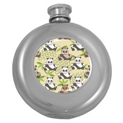 Fun Panda Pattern Round Hip Flask (5 Oz) by Bigfootshirtshop