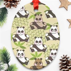 Fun Panda Pattern Oval Ornament (two Sides) by Bigfootshirtshop