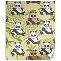 Fun Panda Pattern Canvas 8  X 10  by Bigfootshirtshop