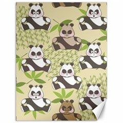 Fun Panda Pattern Canvas 12  X 16   by Bigfootshirtshop