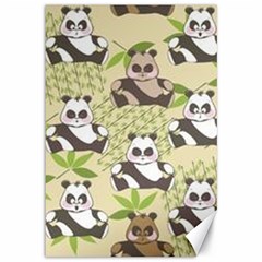 Fun Panda Pattern Canvas 12  X 18   by Bigfootshirtshop