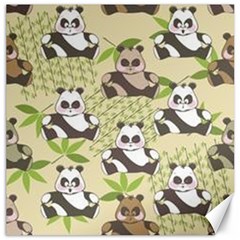 Fun Panda Pattern Canvas 16  X 16   by Bigfootshirtshop