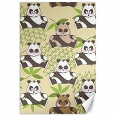 Fun Panda Pattern Canvas 20  X 30   by Bigfootshirtshop