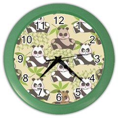 Fun Panda Pattern Color Wall Clocks by Bigfootshirtshop