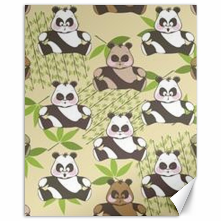 Fun Panda Pattern Canvas 11  x 14  