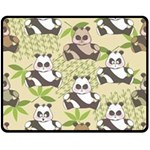 Fun Panda Pattern Double Sided Fleece Blanket (Medium)  58.8 x47.4  Blanket Front