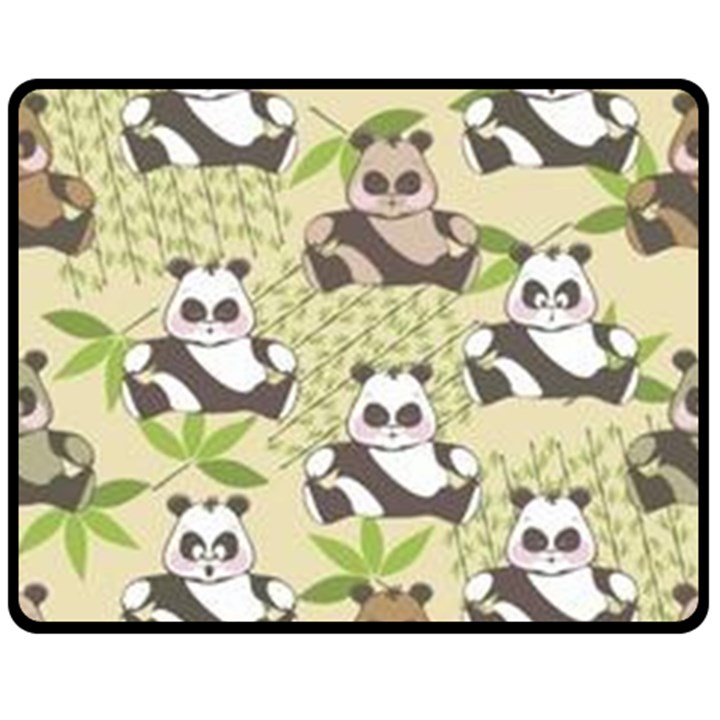 Fun Panda Pattern Double Sided Fleece Blanket (Medium) 