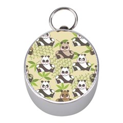 Fun Panda Pattern Mini Silver Compasses by Bigfootshirtshop