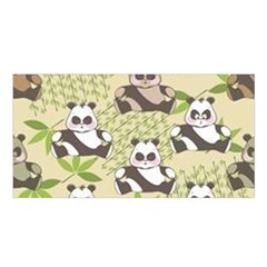 Fun Panda Pattern Satin Shawl by Bigfootshirtshop