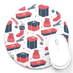 Christmas Gift Sketch Round Mousepads by patternstudio