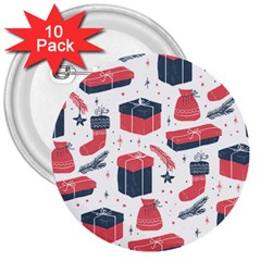 Christmas Gift Sketch 3  Buttons (10 Pack)  by patternstudio