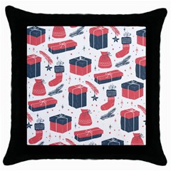 Christmas Gift Sketch Throw Pillow Case (black) by patternstudio