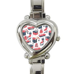 Christmas Gift Sketch Heart Italian Charm Watch by patternstudio