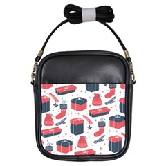 Christmas Gift Sketch Girls Sling Bags by patternstudio