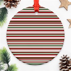 Christmas Stripes Pattern Ornament (Round)