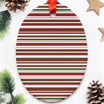 Christmas Stripes Pattern Ornament (Oval) Front