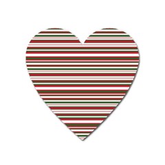 Christmas Stripes Pattern Heart Magnet