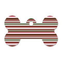 Christmas Stripes Pattern Dog Tag Bone (Two Sides)