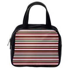 Christmas Stripes Pattern Classic Handbags (One Side)