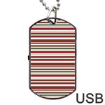 Christmas Stripes Pattern Dog Tag USB Flash (Two Sides) Front