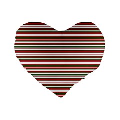 Christmas Stripes Pattern Standard 16  Premium Heart Shape Cushions by patternstudio