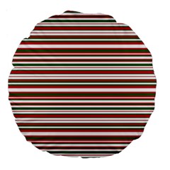 Christmas Stripes Pattern Large 18  Premium Flano Round Cushions