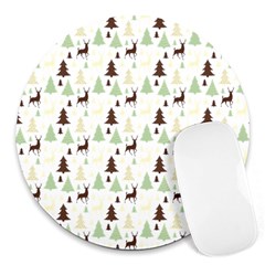 Reindeer Tree Forest Round Mousepads by patternstudio