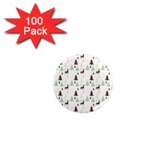 Reindeer Tree Forest 1  Mini Magnets (100 Pack)  by patternstudio