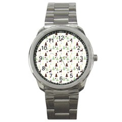 Reindeer Tree Forest Sport Metal Watch by patternstudio