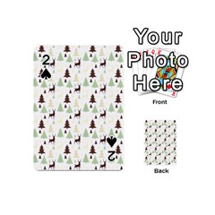 Reindeer Tree Forest Playing Cards 54 (mini)  by patternstudio