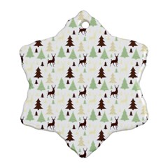 Reindeer Tree Forest Ornament (snowflake) by patternstudio