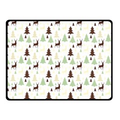 Reindeer Tree Forest Double Sided Fleece Blanket (small)  by patternstudio