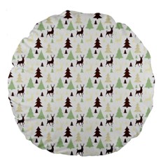 Reindeer Tree Forest Large 18  Premium Flano Round Cushions by patternstudio