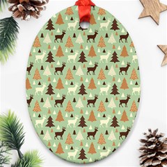 Reindeer Tree Forest Art Ornament (oval) by patternstudio